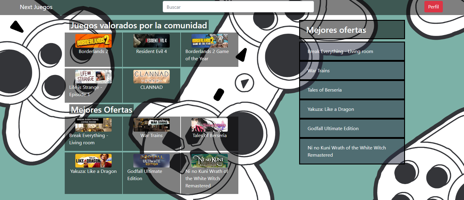 NextJuegos dashboard